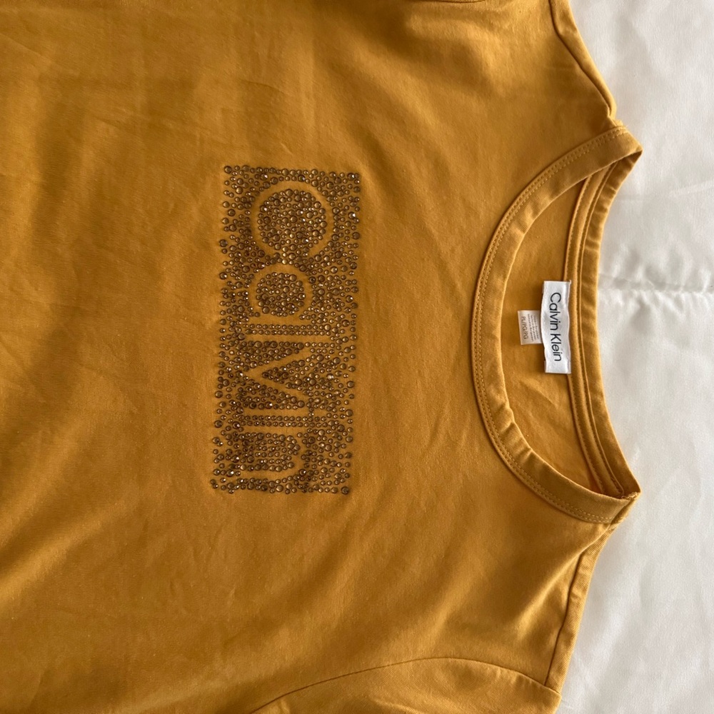 Calvin Klein Yellow Short Sleeve Tee